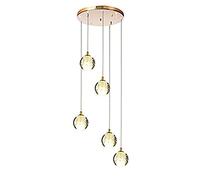 YKCITSQTR G4 Scadinavo scandinavo Long Candelier, Semplice lampadario Moderno per Scale, per Il Salotto del Villaggio del Salotto da Pranzo di Illuminazione da Pranzo-Oro disposto 5