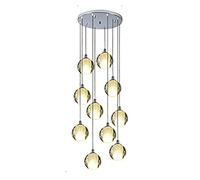 YKCITSQTR G4 Scadinavo scandinavo per Le Scale rotanti lampadario Lungo, Semplice lampadario Moderno Scale, per Il Salotto del Villaggio Villaggio da Pranzo Illuminazione da Pranzo-Silver disposto 10