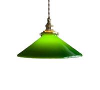 YKCITSQTR Lampada a Sospensione di Vetro di Lusso Leggero Verde Esterno Bianco all'Interno della Lampada Ottone a Sospensione Leggera a Testa Singola e27 Diametro di interfaccia 9,84 Pollici di