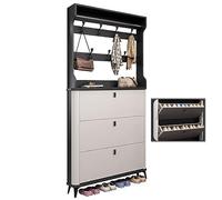YKCITSQTR Mobile moderno slim nascosto con 3 porte pieghevoli e scaffali regolabili perfetti per la soluzione di stoccaggio del corridoio e della camera da letto.