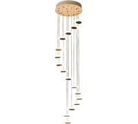 YKCITSQTR Scala lampadario Denfor Villa a soffitto Alto Ingresso Rotondo sospeso Durante Le lampade a Sospensione nel soppalco a Spirale, i lampadari Lunghi, Il lampadario Moderno a LED-White 16