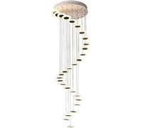 YKCITSQTR Scala lampadario Denfor Villa a soffitto Alto Ingresso Rotondo sospeso Durante Le lampade a Sospensione nel soppalco a Spirale, i lampadari Lunghi, Il lampadario Moderno a LED-White 16