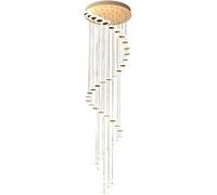 YKCITSQTR Scala lampadario Denfor Villa a soffitto Alto Ingresso Rotondo sospeso Durante Le lampade a Sospensione nel soppalco a Spirale, i lampadari Lunghi, Il lampadario Moderno a LED-White 16