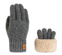 YKDLLF Guanti Uomo Caldo Antivento Prova Freddo Termico Mittens Anti Scivolo Winter Touch Screen Gloves Men Thermal Gloves Knit Mens Thickened Elastic Windproof Cuff Warm Fluff Lining
