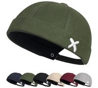 YKDLLF Retro Cotone Docker Hat Cappello Senza Visiera Berretto da Portuale Uomo Donna Berretto Cotone Cappellino da Portuale Uomo Retro Docker-cap da Motociclista Cappello
