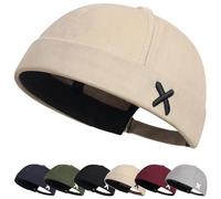 YKDLLF Retro Cotone Docker Hat Cappello Senza Visiera Berretto da Portuale Uomo Donna Berretto Cotone Cappellino da Portuale Uomo Retro Docker-cap da Motociclista Cappello