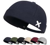 YKDLLF Retro Cotone Docker Hat Cappello Senza Visiera Berretto da Portuale Uomo Donna Berretto Cotone Cappellino da Portuale Uomo Retro Docker-cap da Motociclista Cappello