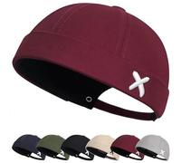 YKDLLF Retro Cotone Docker Hat Cappello Senza Visiera Berretto da Portuale Uomo Donna Berretto Cotone Cappellino da Portuale Uomo Retro Docker-cap da Motociclista Cappello