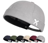 YKDLLF Retro Cotone Docker Hat Cappello Senza Visiera Berretto da Portuale Uomo Donna Berretto Cotone Cappellino da Portuale Uomo Retro Docker-cap da Motociclista Cappello