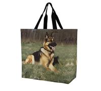 YKHESA Borsa per la spesa con stampa di cane pastore tedesco, unisex, borsa per la spesa da viaggio, borsa a tracolla per la spesa, pieghevole, riutilizzabile, 40 x 40 x 16 cm