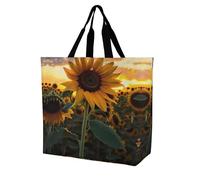 YKHESA Borsa tote con stampa di girasole Fattoria Borsa per la spesa unisex Borsa per la spesa da viaggio Borsa a tracolla pieghevole riutilizzabile borse della spesa