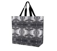YKHESA Drogherie Libellule Grigio Stampa Tote Bag Unisex Portatile Shoppers Bag Viaggi Shopping Borsa a Tracolla Pieghevole Riutilizzabile Borse della spesa