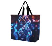 YKHESA Groceries DNA Genetic Helix Stampa Tote Bag Unisex Portatile Shoppers Bag Viaggi Shopping Borsa a Tracolla Pieghevole Riutilizzabile Borse della spesa