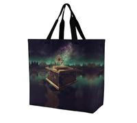 YKHESA Groceries Dream Music Box Print Tote Bag Unisex Portable Shoppers Bag Travel Shopping Shopping Borsa a tracolla Pieghevole Riutilizzabile Borse della spesa 40x40x16cm