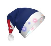 YKJJFVZ Bandiera delle Isole Turks e Caicos Stampa Cappello di Natale, Cappello di Babbo Natale, Cappello di Natale Classico, Per Festa di Capodanno Forniture Regali
