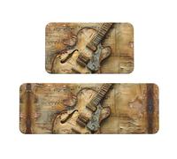 YKJJFVZ Bella stampa chitarra tappetini da cucina per pavimento, set di tappeti da cucina, per vari spazi interni ed esterni