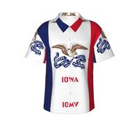 YKJJFVZ Camicia hawaiana da uomo con stampa della bandiera dello Stato, essenziale per le vacanze tropicali, perfetta per l'estate e le crociere, nero, 3XL