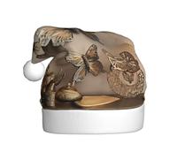 YKJJFVZ Cappello di Babbo Natale con stampa a farfalla, cappello di Natale unisex per adulti, cappello di Natale per festa di Capodanno