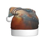 YKJJFVZ Cappello di Natale stampato cielo spiaggia cappello di Natale adulto unisex cappello di Natale per Capodanno festa