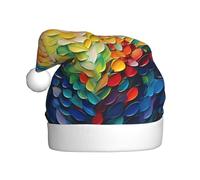 YKJJFVZ Cappello di Natale stampato cuore colorato cappello di Natale adulto unisex cappello di Natale per festa di Capodanno