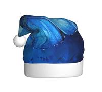 YKJJFVZ Cappello di Natale stampato farfalla blu cappello di Natale adulto unisex cappello di Natale per Capodanno festa
