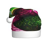 YKJJFVZ Cappello di Natale stampato serpente verde, cappello di Natale per adulti unisex, cappello di Natale per Capodanno Festa di festa