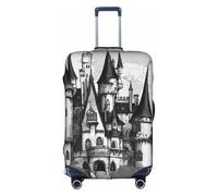 YKJJFVZ Custodia protettiva per valigia da viaggio con castello da favola gotico, bianco, Medium