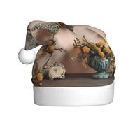 YKJJFVZ Farfalla Decorazione Stampato Babbo Natale, Cappello di Natale Adulto Vacanze Unisex, Cappello di Natale per Capodanno Festivo, Festa