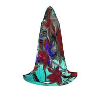 YKJJFVZ Fiore Stained Glass Print Mantello Medievale E Rinascimentale Con Cappuccio, Mago, Vampiro E Costumi Di Halloween