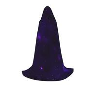 YKJJFVZ Galaxy Starry Space Purple Starry Print Mantello medievale e rinascimentale con cappuccio, mago, vampiro, costumi di Halloween, nero, Large