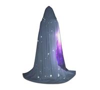 YKJJFVZ Galaxy Starry Space Purple Starry Print Mantello medievale e rinascimentale con cappuccio, mago, vampiro, costumi di Halloween, nero, Large