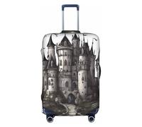 YKJJFVZ Protezione per valigie da viaggio, con stampa di castello delle fiabe gotiche, elegante e protettiva, bianco, Small