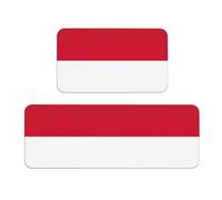 YKJJFVZ Tappetini da cucina con stampa bandiera di Monaco, per pavimenti, set di tappeti da cucina, per vari spazi interni ed esterni