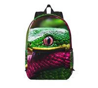 YKJJFVZ Zaino elegante stampato serpente verde, zaino da viaggio, zaino da lavoro, zaino leggero, nero, taglia unica, nero, rozmiar uniwersalny, nero 1, rozmiar uniwersalny, nero 1, Rozmiar, Nero 1