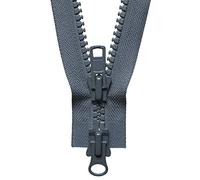 YKK, cerniera bidirezionale n. 578, grigio scuro, lunghezza 76 cm