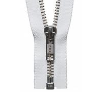 YKK - Cerniera lampo aperta n. 501, lunghezza 66 cm, colore: Bianco