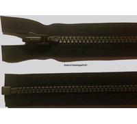YKK VISLON Zip Nero Apribile con Tirante Reversibile, Denti in Plastica