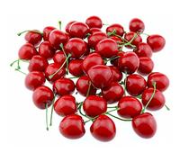 YKKJ 100 Pezzi Artificiali Frutta,Ciliegie Artificiali Frutta,per Decorazioni per Feste, casa, Cucina, armadietto, Fotografia.