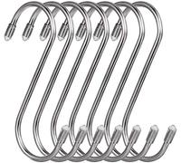 YKKJ 20 Pezzi Ganci a Forma di S, Gancio in Acciaio Inossidabile a S, Ganci per Appendere a S con Cappuccio Protettivo, per Cucina, Bagno, Camera da Letto e Ufficio.