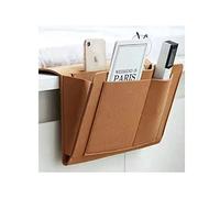 YKKJ Borsa da Letto, Organizer da Comodino Organizer per Divano in Feltro, Antiscivolo, per Libri, Riviste, IPad, Cellulare, Telecomando Grau (Marrone)