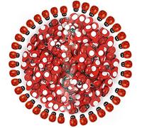 YKKJ Coccinelle Legno Rosse,Adesivo Coccinella di Legno 200 Pezzi Piccolo Scarabeo Spugna Adesivo per Fiori Artificiali Decorazione Scrapbooking 8 * 11mm/12 * 15mm 2 Dimensioni