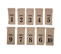 Yklhsocneg 10 sacchetti per vino, 35 x 15 cm, in , numerati, con coulisse, per degustazioni di vino alla cieca (), Colore