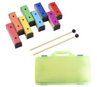 Yklhsocneg 1Set 8-Note Xilofono Colorato Glockenspiel Rainbow Colore Piastre Risonatore con Mazzuole di Plastica Caso Verde