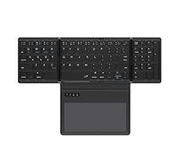 Yklhsocneg Tastiera Bluetooth ABS con touchpad ultra sottile tascabile pieghevole tastiera per iOS, Android, PC Tablet