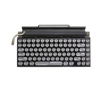 Yklhsocneg Tastiera per macchina da scrivere retrò tastiera Bluetooth wireless USB Meccanico Punk Keycaps per PC desktop/laptop/telefono nero