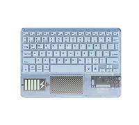 Yklhsocneg Tastiera touch wireless retroilluminata tastiera RGB tastiera trasparente Bluetooth tastiera universale per PC, blu