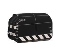 YKLJG Astuccio con apertura a libro per penne con 2 scomparti con cerniera, grande capacità, per scuola, viaggi e ufficio, Classic Movie Clapboard Black2, Taglia unica, Zaino per la scuola