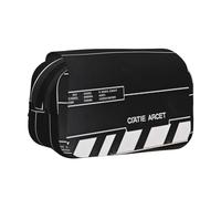 YKLJG Astuccio con apertura a libro per penne con 2 scomparti con cerniera, grande capacità, per scuola, viaggi e ufficio, Classic Movie Clapboard Black1, Taglia unica, Zaino per la scuola