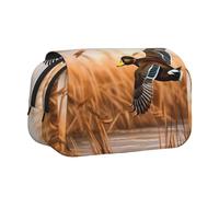 YKLJG Astuccio portapenne con 2 scomparti con cerniera, grande capacità, per scuola, viaggi e ufficio, Anatra selvaggia volante da caccia 4, Taglia unica, Zaino per la scuola