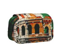 YKLJG Astuccio portapenne con 2 scomparti con cerniera, grande capacità, per scuola, viaggi e ufficio, Bandiera italiana del Colosseo Romano, Taglia unica, Zaino per la scuola